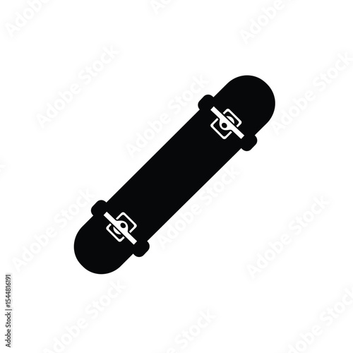 Skateboard Icon Black Silhouette Vector Illustration