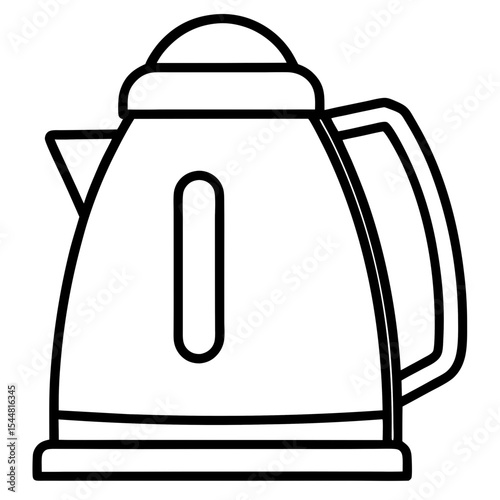 Electric Kettle Side View – Minimal Line Art on White