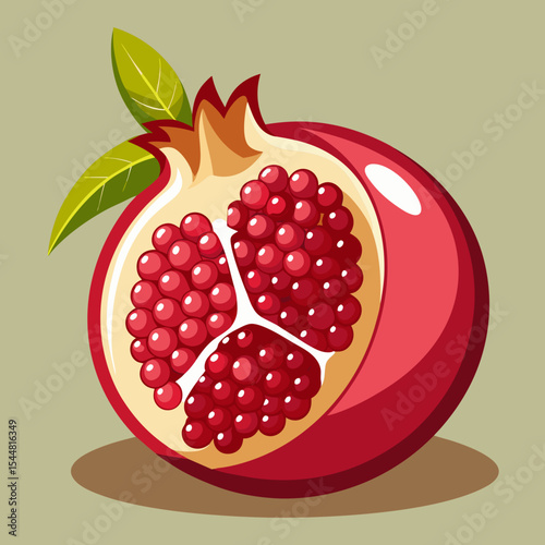 vector illustration of ripe pomegranate