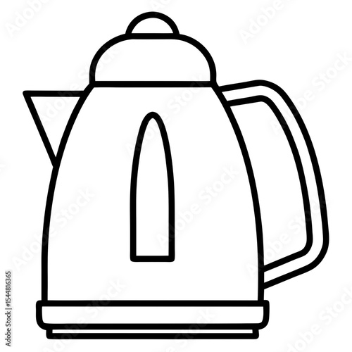 Electric Kettle Side View – Minimal Line Art on White