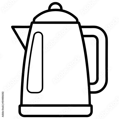 Electric Kettle Side View – Minimal Line Art on White