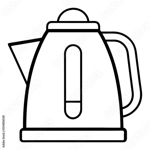Electric Kettle Side View – Minimal Line Art on White