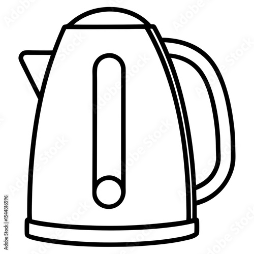 Electric Kettle Side View – Minimal Line Art on White