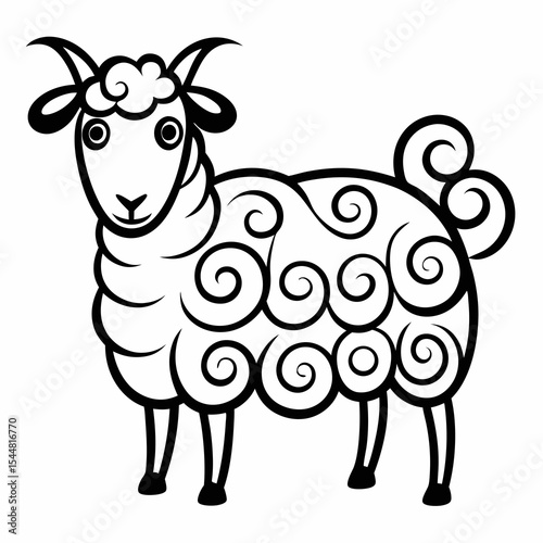vector illustration of a sheep