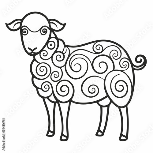vector illustration of a sheep