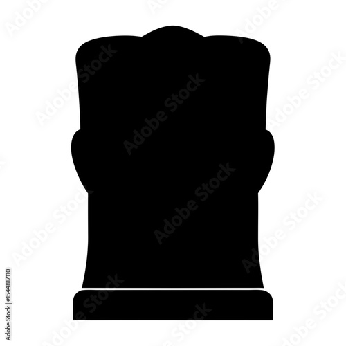 Black silhouette of an ancient Greek or Roman style cushioned seat
