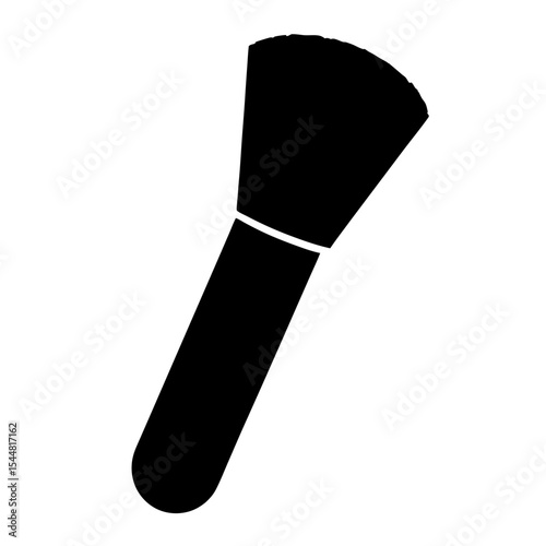 Minimalist Black and White Image of a Makeup Brush, a beauty tool