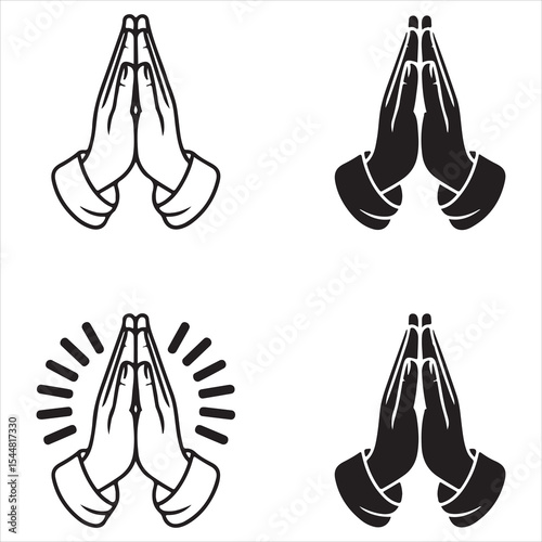 Folded Hands in Dua Position Simple Islamic Forgiveness Icon