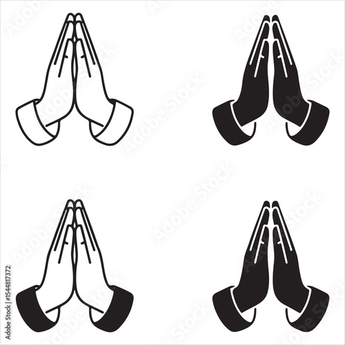 Simple Folded Hands for Prayer Clean Islamic Forgiveness Icons