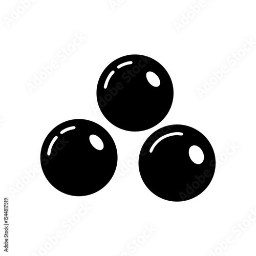 Stylized Cannonballs stacked in a simple black and white composition