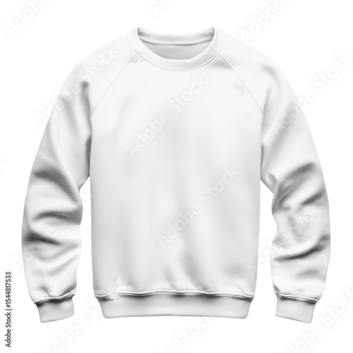 White sweatshirt long sleeves crew neck casual wear apparel clothing fashion design mockup template