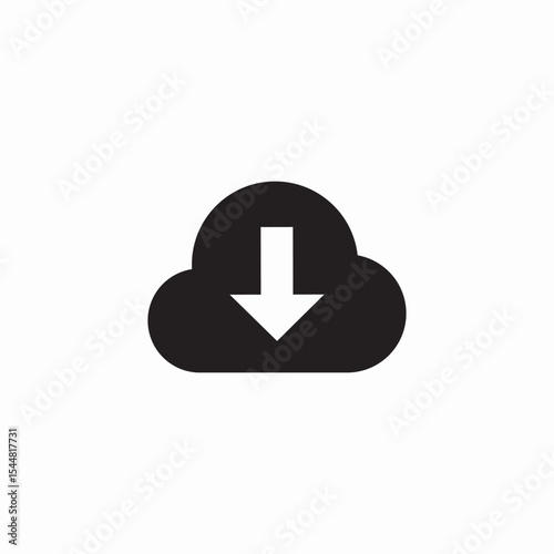 cloud download icon sign vector