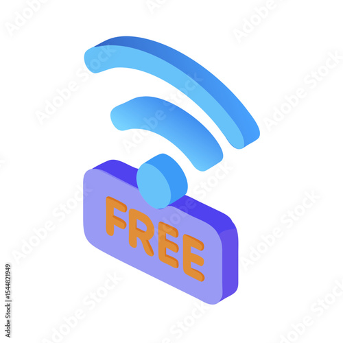 Free WiFi 3D Render Icons