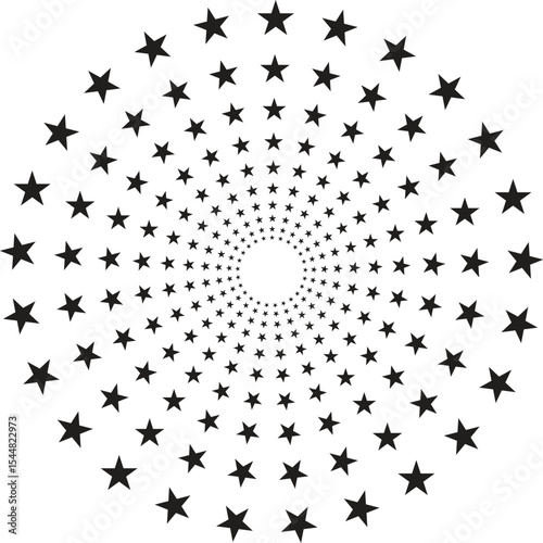 vector illustration of a circle of stars