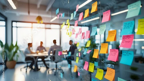 Wallpaper Mural Team Meeting Office Sticky Notes Glass Wall Brainstorming Session Collaboration Work Torontodigital.ca