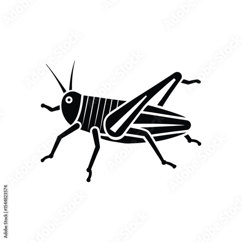  Flat and Minimal Grasshopper Icon vector illustration isolated on white
