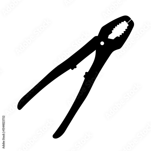 Silhouette of groovelock pliers illustrating a versatile tool for gripping and turning