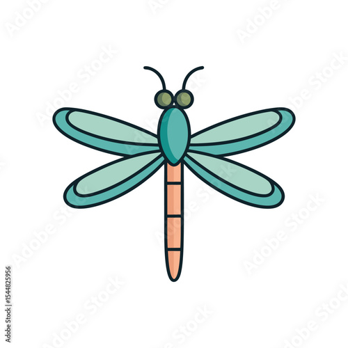 Dragonfly icon vector illustration isolated on white background 