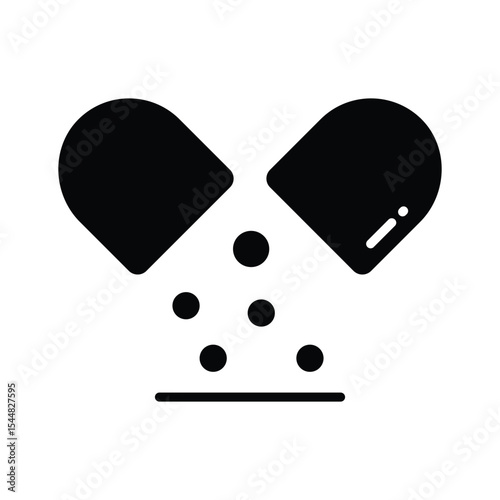 Have a look at this glyph icon of open capsule