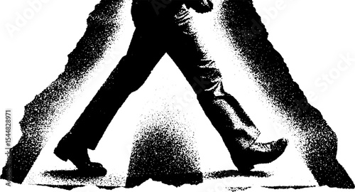 High contrast pedestrian crossing sign silhouette for traffic design
