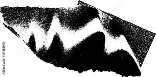 High contrast black and white abstract peeling sticker design for artistic projects