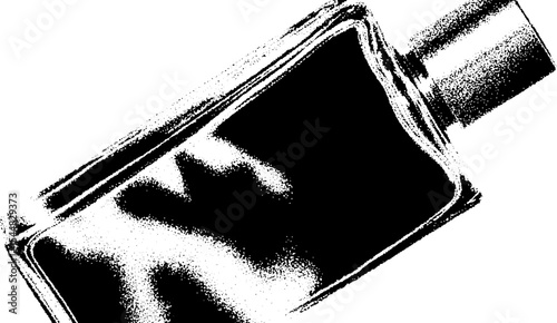 Elegant perfume bottle with chiffon swatch in high contrast black for design inspiration