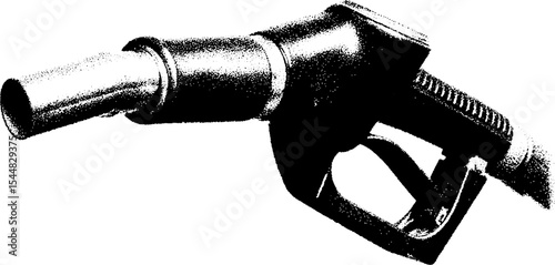 High contrast black and white petrol pump nozzle for energy and fuel concept design