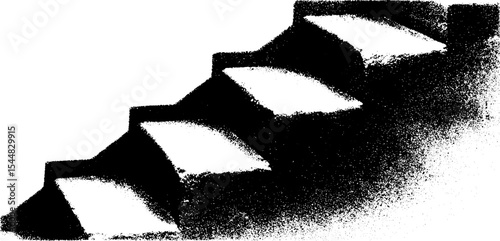 High contrast prefabricated staircase segment in black for architectural design concepts