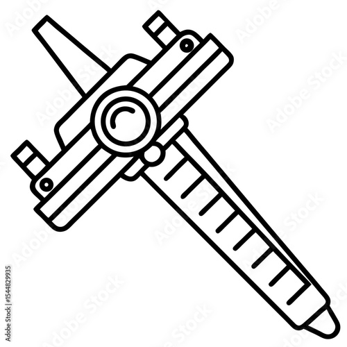 Precision Caliper Minimalist Line Vector