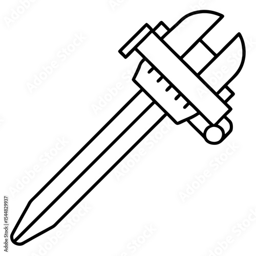 Precision Caliper Minimalist Line Vector