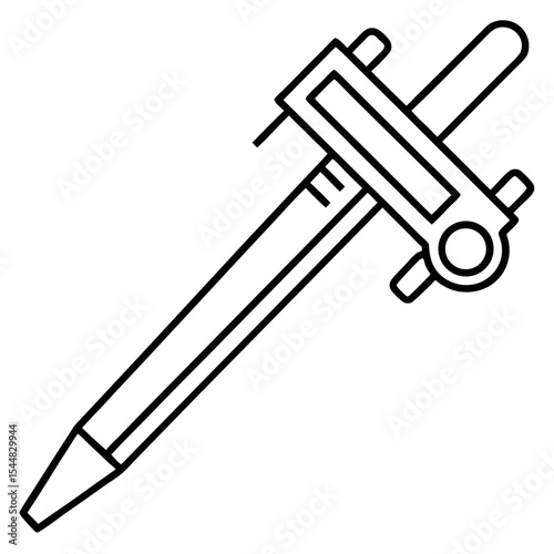 Precision Caliper Minimalist Line Vector