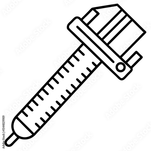 Precision Caliper Minimalist Line Vector