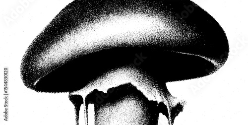 Psychedelic mushroom art with high contrast swirling designs
