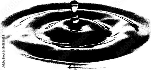 High contrast black and white abstract raindrop ripple design for art display