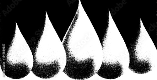 High contrast black and white raindrop ripple abstract art design for posters