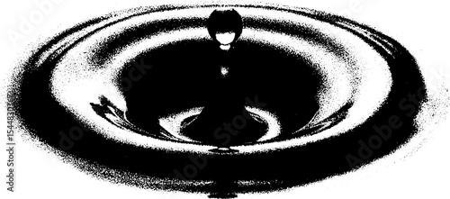 High contrast black and white raindrop ripple abstraction for creative design
