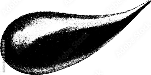 High contrast raindrop shape in black and white abstract art design