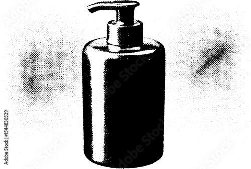High contrast black and white refillable soap dispenser for bathroom and kitchen decor