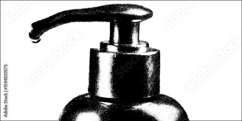 High contrast refillable soap dispenser design in black and white for modern bathroom decor