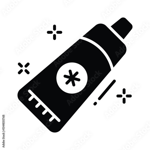 A captivating glyph icon showing ointment tube