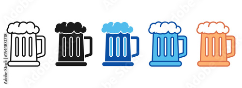 Beer Icon Set Multiple Style Collection