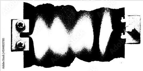 Abstract high contrast image of rusted hinge in black and white for artistic design