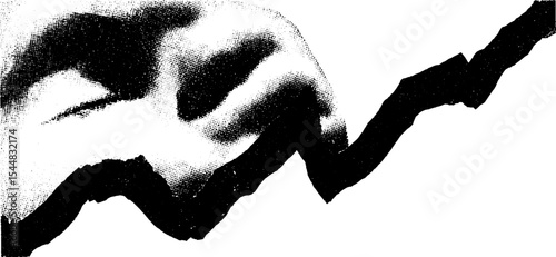 Sales growth graph with upward curve in high contrast black and white for business analysis