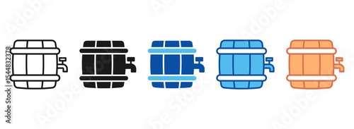 Barrel  Icon Set Multiple Style Collection