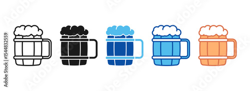 Tankard Icon Set Multiple Style Collection