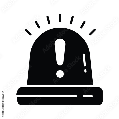 Well crafted glyph style icon of emergency siren light