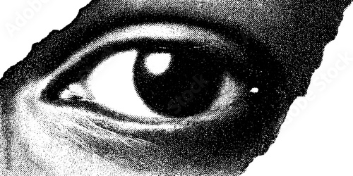 High contrast black and white close-up eye concept for vision and observation themes