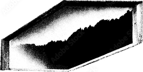 Geometric slit concrete window in high contrast black and white art