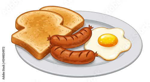 fried egg with sausage