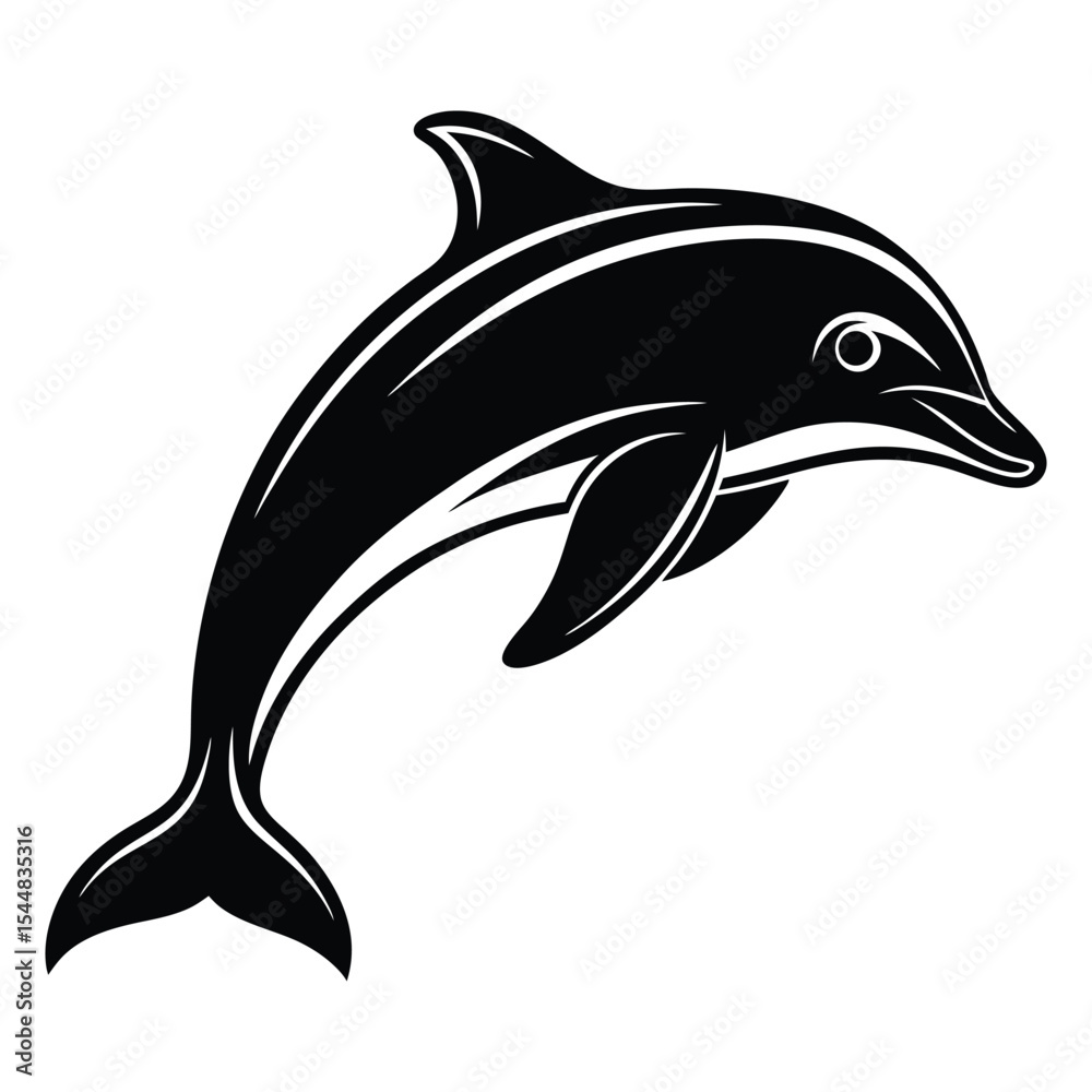 Fototapeta premium Cartoon Dolphin Vector for Kids